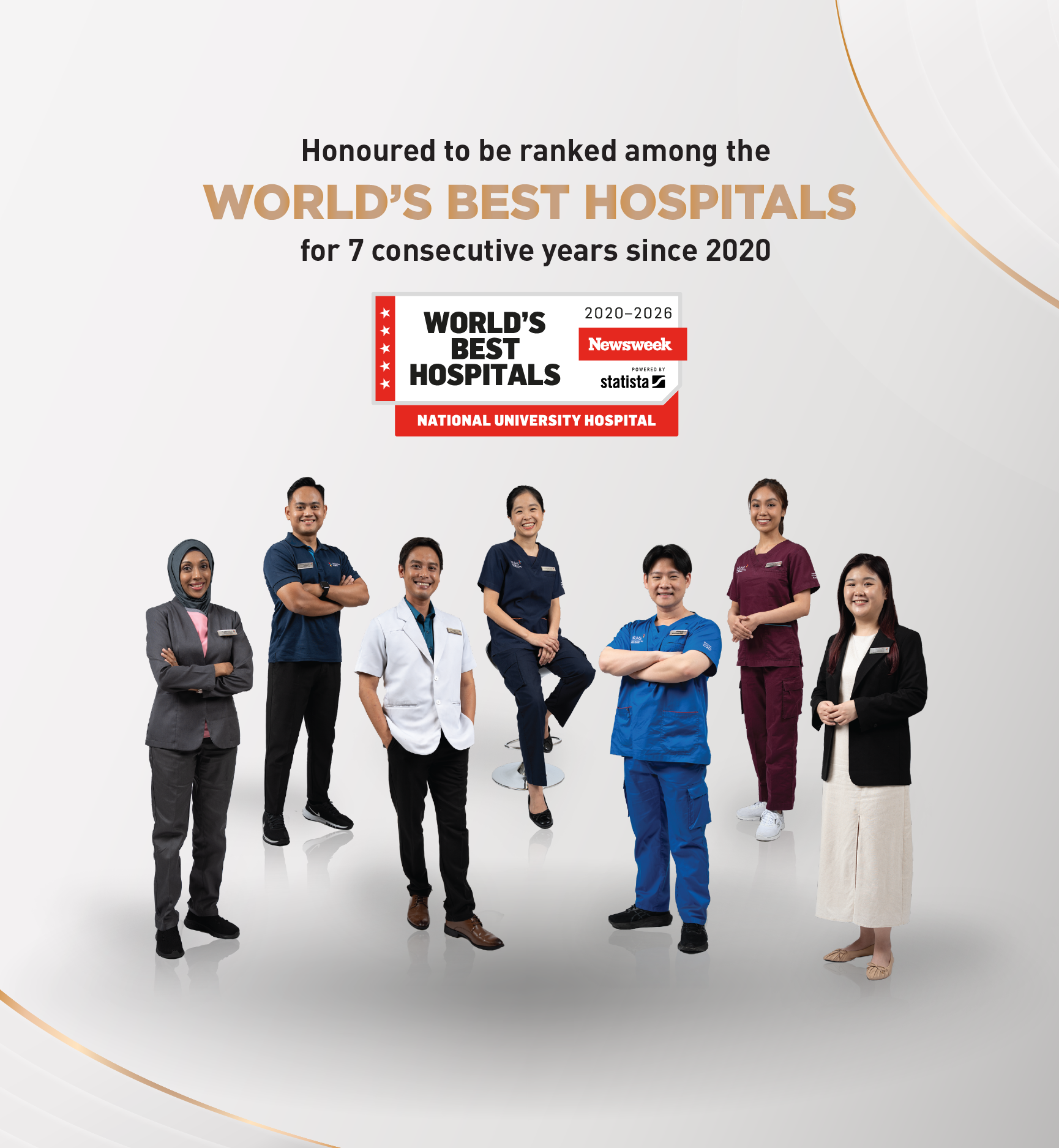 NUH is honoured to be ranked among the World's Best Hospitals for 7 consecutive years since 2020
