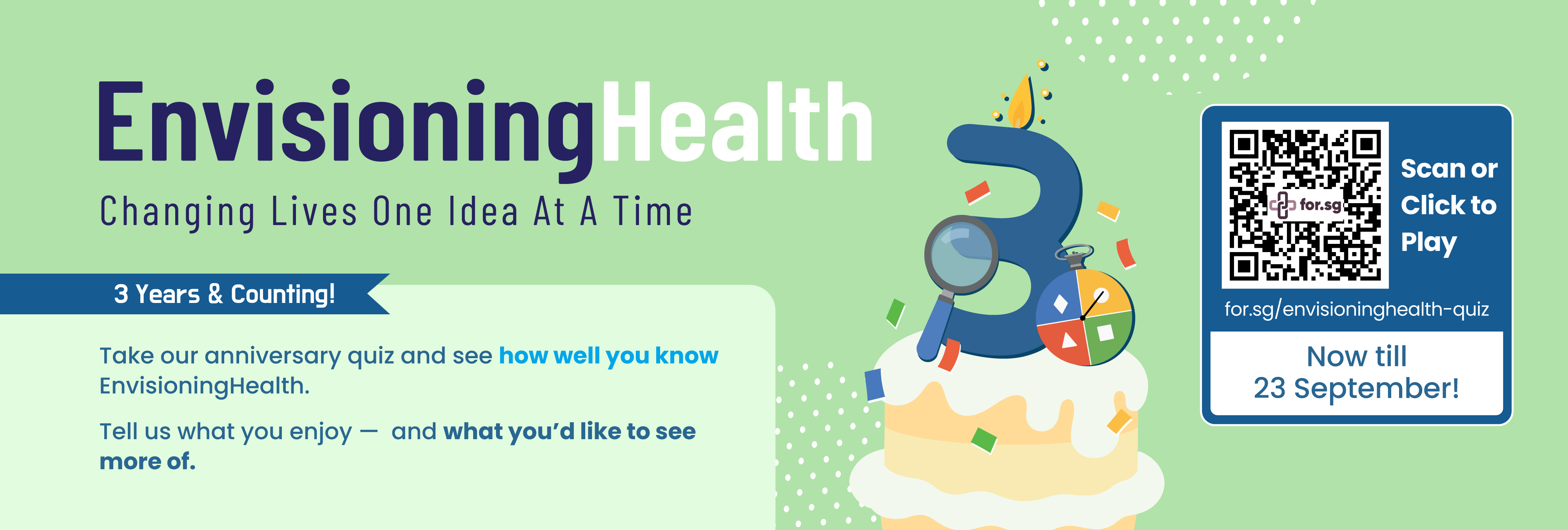 Take our anniversary quiz and see how well you know EnvisioningHealth. Tell us what you enjoy - and what you'd like to see more of.