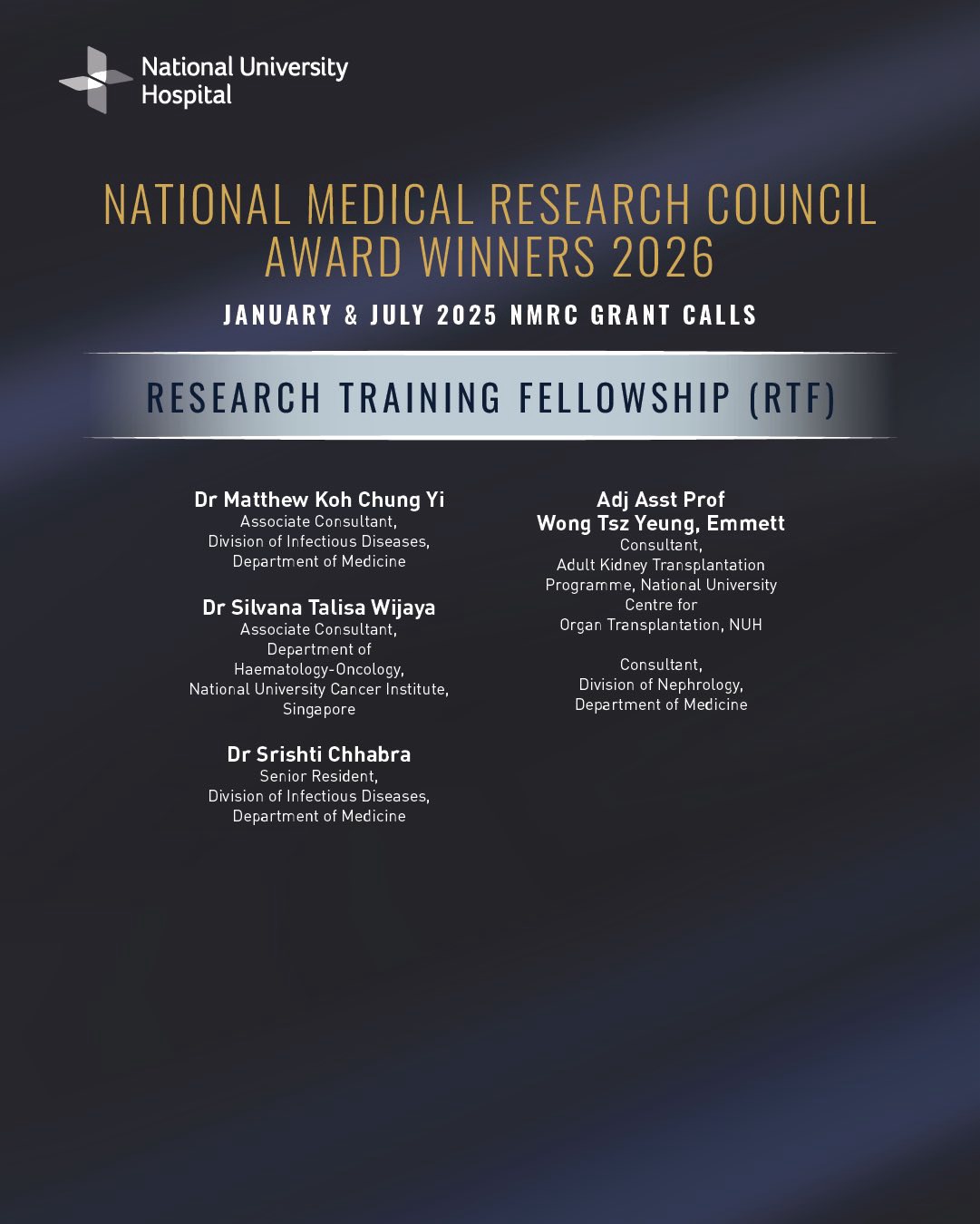 NMRC 2026 - Research Training Fellowship