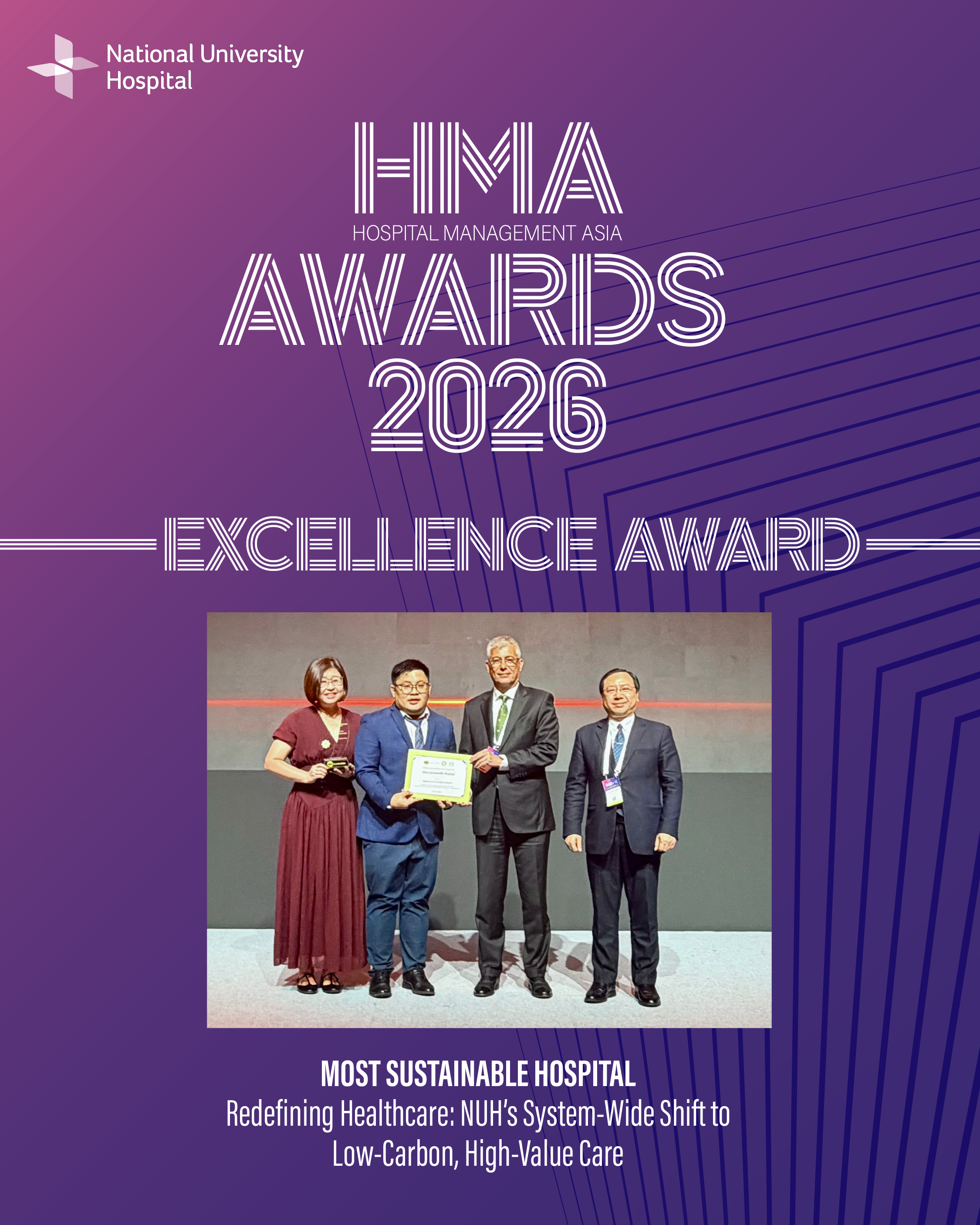 Excellence Award for Most Sustainable Hospital - Redefining Healthcare: NUH's System-Wide Shift to Low-Carbon, High-Value Care