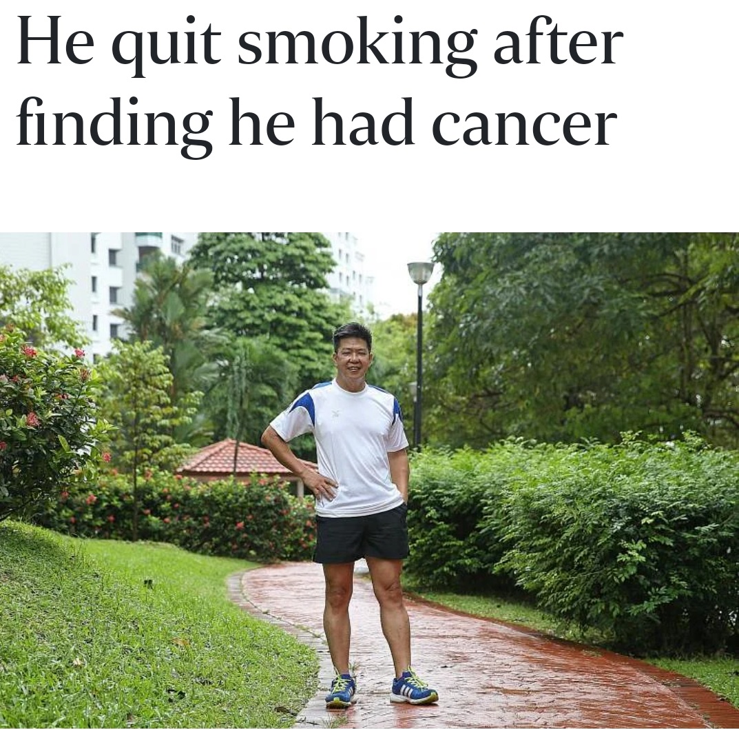 He quit smoking after finding he had cancer